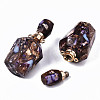 Assembled Synthetic Bronzite and Imperial Jasper Openable Perfume Bottle Pendants G-S366-058D-3