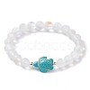 Beach Turtle Dyed Synthetic Turquoise Bead Bracelets BJEW-JB10252-01-1