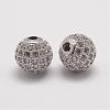Brass Micro Pave Cubic Zirconia Beads ZIRC-E110-07P-1