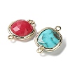 Natural & Synthetic Mixed Gemstone Connector Charms G-C087-01G-A-2