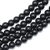 Synthetic Black Stone Bead Strands G-R345-8mm-38-1