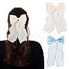 2Pcs 2 Colors Big Bowknot Organza Hair Barrettes AJEW-CP0008-32-1