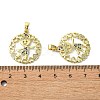 Rack Plating Brass Micro Pave Cubic Zirconia Pendants KK-R157-13A-G-3