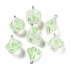 7 Styles Transparent Resin Polyhedral Dice Pendants Set RESI-A029-01K-1
