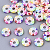 Rainbow Color Handmade Polymer Clay Beads Strands CLAY-R091-6mm-02-2