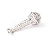 Brass Micro Pave Clear Cubic Zirconia Pendants ZIRC-P098-11P-2