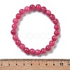 Natural Dyed & Heated  Chalcedony Imitation Rhodochrosite Beaded Stretch Bracelets for Women Men BJEW-F483-05-1-5