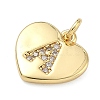 Brass Micro Pave Clear Cubic Zirconia Pendants KK-D229-01G-3
