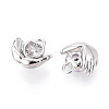 Brass Micro Pave Clear Cubic Zirconia Charms KK-N267-20P-2