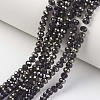 Electroplate Transparent Glass Beads Strands EGLA-A034-T6mm-P-2
