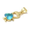 Rack Plating Brass Glass Pendants KK-P272-18B-G03-2