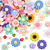 120Pcs 8 Styles Opaque Resin Cabochons RESI-PA0001-13-1
