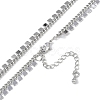 Rack Plating Brass Twisted Chain Square Tassel Necklaces for Women NJEW-K382-15A-P-2