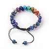 Chakra Natural Lapis Lazuli Braided Bead Bracelets BJEW-O164-A11-1