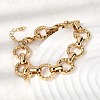 304 Stainless Steel Link Chain Bracelets for Women BJEW-P388-02A-G-3