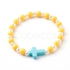 Opaque Acrylic Stretch Beaded Bracelets for Kids BJEW-JB06230-5