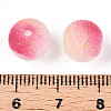 Frosted Baking Paint Crackle Glass Beads with Glitter Powder LS-X1-DGLA-T004-01H-3