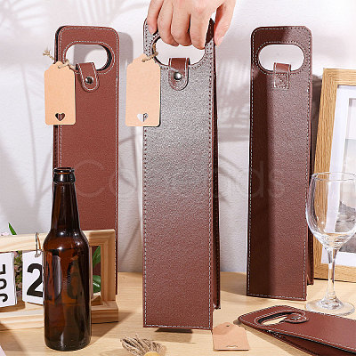 4Pcs PU Leather Single Wine Bottle Tote Carrier Bags CON-CA0001-028A-1