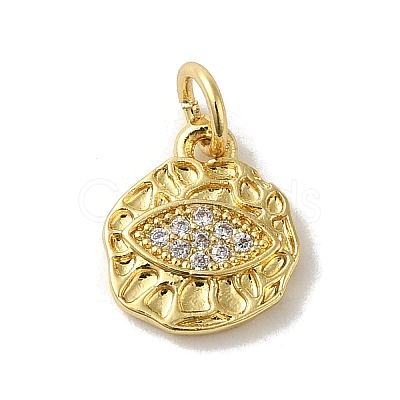 Brass Micro Pave Cubic Zirconia Charms KK-M283-19C-01-1