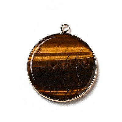 Natural Tiger Eye Pendants G-A213-01G-09-1