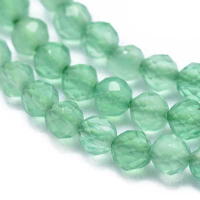 Natural Dyed & Heated Green Onyx Agate Beads Strands G-G792-41-1