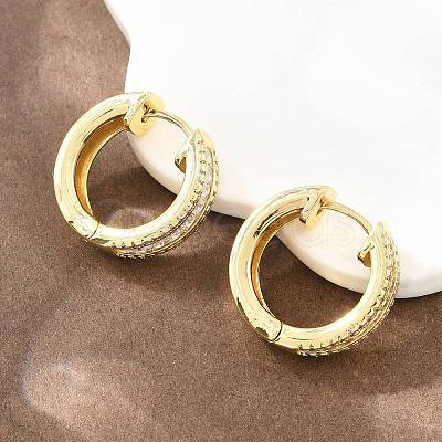Brass Micro Pave Cubic Zirconia Hoop Earrings KK-CBA8324-06G-01-1