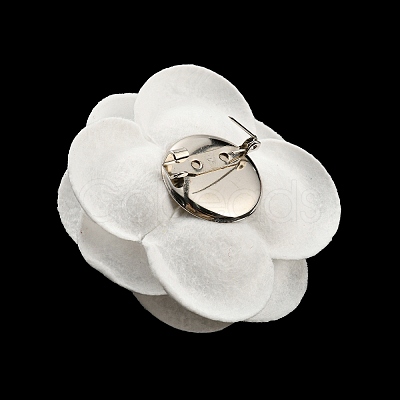 Cloth Art Camelia Brooch Pins LS-AJEW-Q147-01D-1