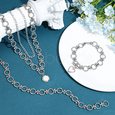 Stainless Steel Ring with Round Bead Link Chains CHS-PH0001-12-1