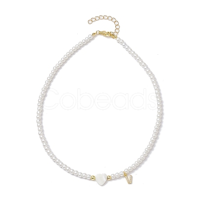 Brass Micro Pave Grade AAA Cubic Zirconia Letter Pendant Necklaces NJEW-JN04771-22-1