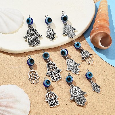Evil Eyes Resin & Alloy Pendant PALLOY-YW029-1