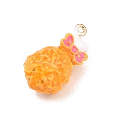 Drumstick Shrimp Alloy Enamel Pendants LS-ENAM-P264-01F-G-1