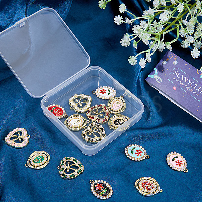 30Pcs 15 Styles Alloy Enamel Pendants FIND-SC0023-25-1