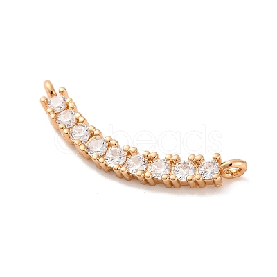 Brass Micro Pave Clear Cubic Zirconia Pendants KK-C076-21G-1