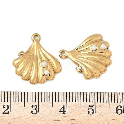 304 Stainless Steel Rhinestone Charms STAS-V015-44G-1