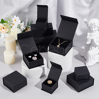 18Pcs 3 Styles Paper Magnetic Flip Jewelry Storage Gift Case CON-PH0003-03-1