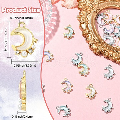 10Pcs Alloy Glass Pendants FIND-YW0008-90A-1