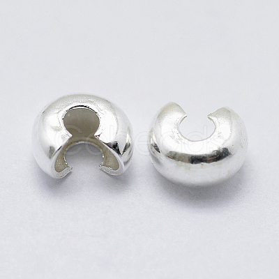 925 Sterling Silver Crimp Bead Cover STER-L063-06A-S-1