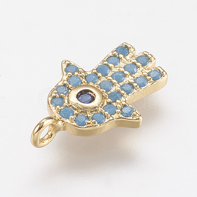 Brass Micro Pave Cubic Zirconia Charms X1-ZIRC-G104-16G-1