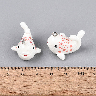 Sea Animal Theme Opaque Resin Pendants X-RESI-D071-04H-1