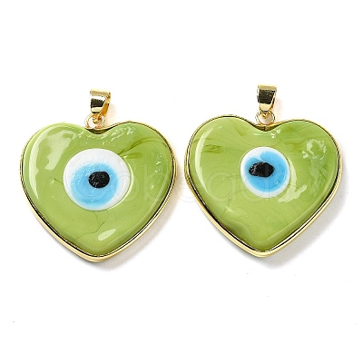 Handmade Evil Eye Lampwork Pendants LAMP-Q034-01-1