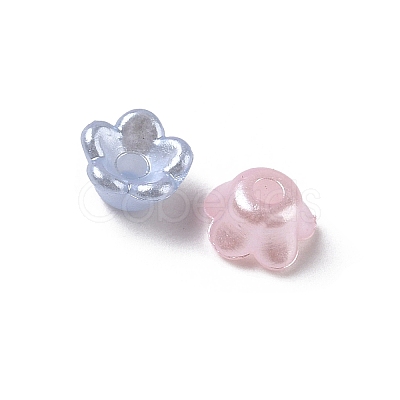 Pearlized ABS Plastic Bead Caps KY-G032-01B-1