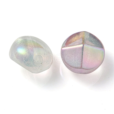 UV Plating Luminous Transparent Acrylic Beads OACR-P010-05-1