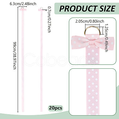 20Pcs Polyester Hairpin Hair Clip Holder Storage Organizer Hanging Ribbon AJEW-FG0005-80-1
