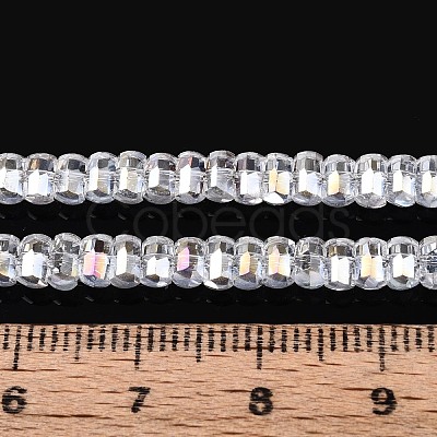 Electroplate Transparent Glass Beads Strands EGLA-N022-09A-B11-1