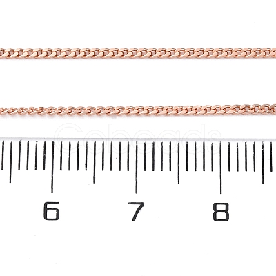 Long-Lasting Plated Brass Curb Chain Necklaces NJEW-K112-07RG-NF-1