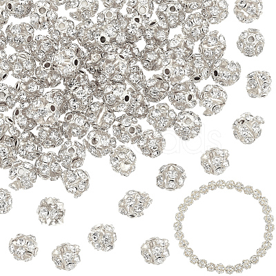 120Pcs Brass Rhinestone Beads KK-PA0001-26S-1