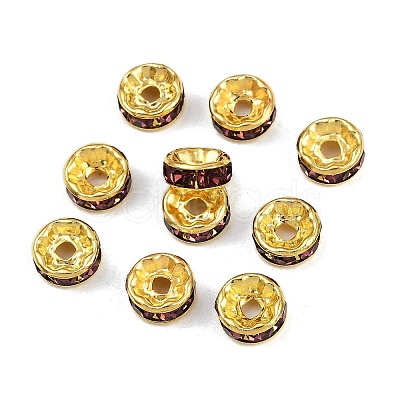 Brass Grade A Rhinestone Spacer Beads RSB038NF-16G-1