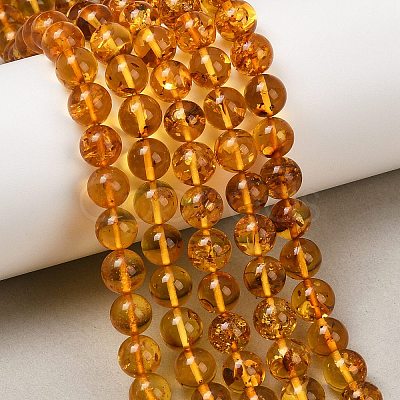 Natural Amber Beads Strands G-L095-B01-8mm-02-1