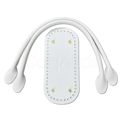 PU Leahter Knitting Crochet Oval Bags Bottom and Bag Handles PW-WGDBD8B-16-1