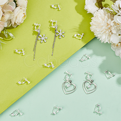 20Pcs Brass Screw Clip-on Earring Converters Findings KK-SC0004-79-1